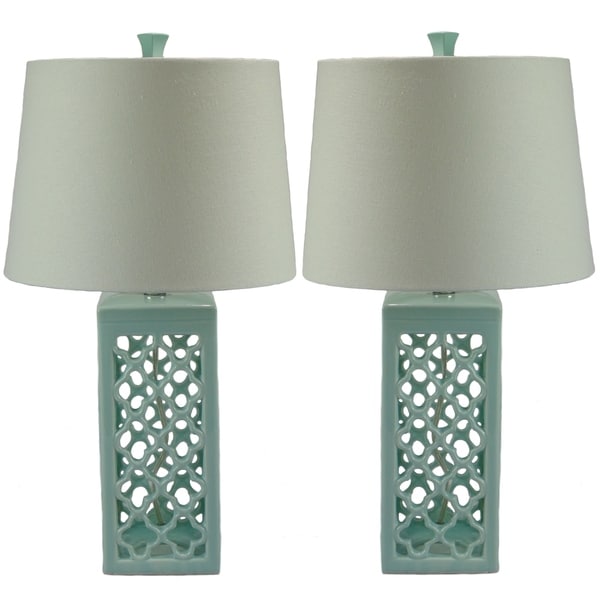 Kalia Spring Green Glazed Ceramic Table Lamp (Set of 2) - Free ... Kalia Spring Green Glazed Ceramic Table Lamp (Set of 2) - Free ...