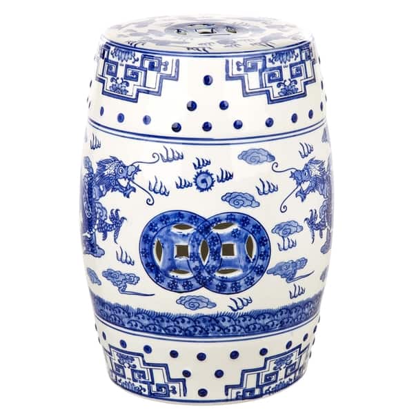 Safavieh Dragon S Breath Chinoiserie Blue Ceramic Decorative Garden Stool Overstock Safavieh Dragon S Breath Chinoiserie Blue Ceramic Decorative Garden Stool Overstock