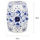preview thumbnail 2 of 2, SAFAVIEH Cloud 9 Chinoiserie Blue Koi Ceramic Decorative Garden Stool