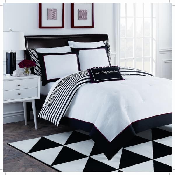 Shop Dahlia 8 Piece Black And White Comforter Set On Sale Free