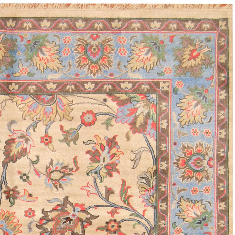 Handmade One-of-a-Kind Vegetable Dye Oushak Wool Rug (India) - 7'9 x 9'10