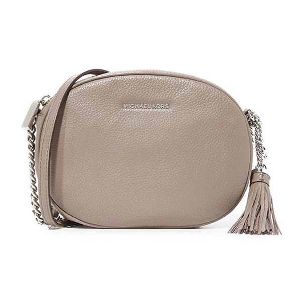 Shop Michael Kors Ginny Medium Cinder Leather Crossbody Handbag - Free ...
