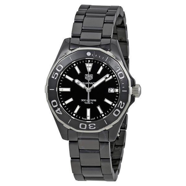 Tag Heuer Men's WAY1390.BH0716 'Aquaracer' Black Ceramic Watch. Opens flyout.