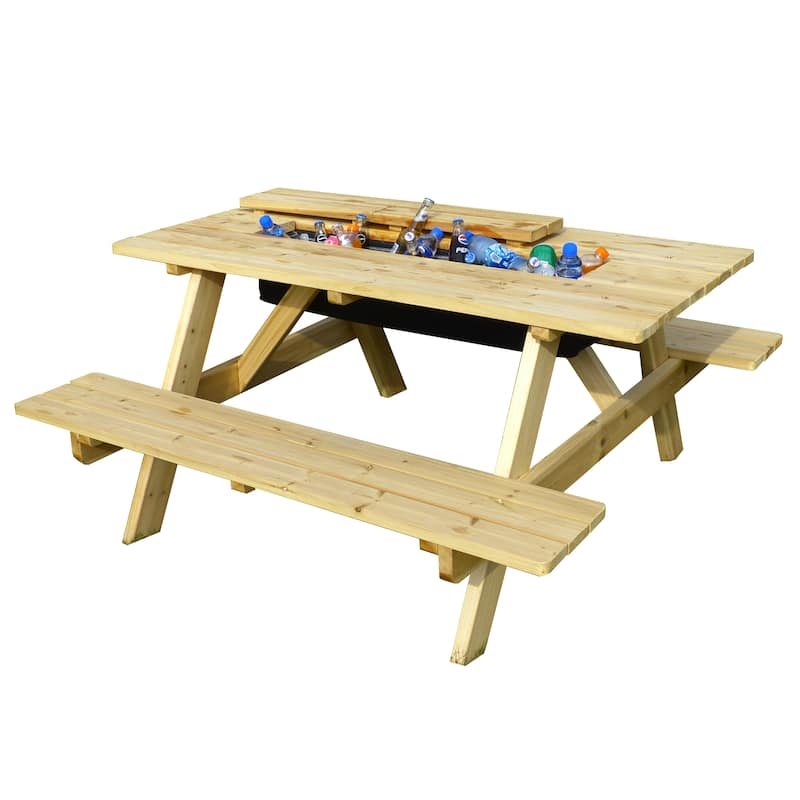 Sorrento Wood Cooler Picnic Table by Havenside Home