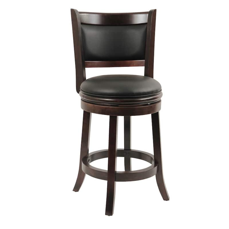 Augusta Wood Upholstered Swivel Counter Barstool