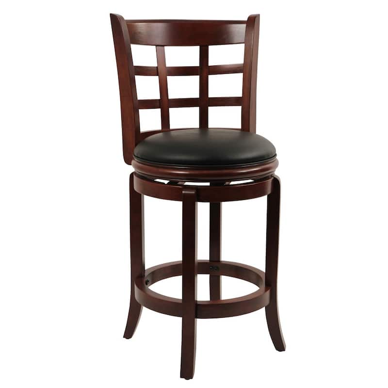 Kyoto Black Wood 24-inch Swivel Stool