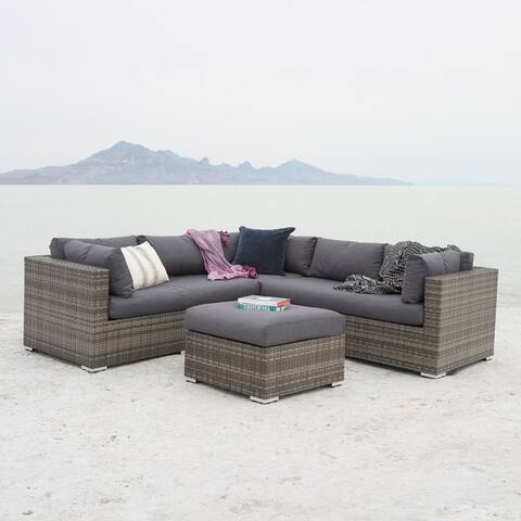 3-Piece Multi-Shade Outdoor Sectional and Ottoman