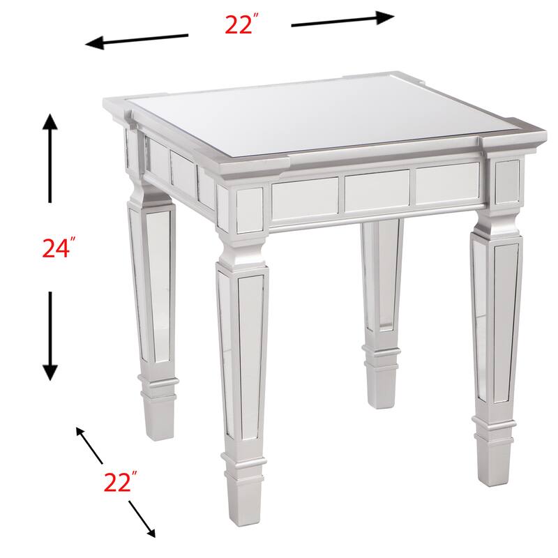 SEI Furniture Olivia Glam Mirrored Square Side Table