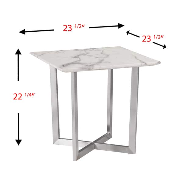 Strick & Bolton Kaceli Faux Marble End Table Bed Bath & Beyond 22801622