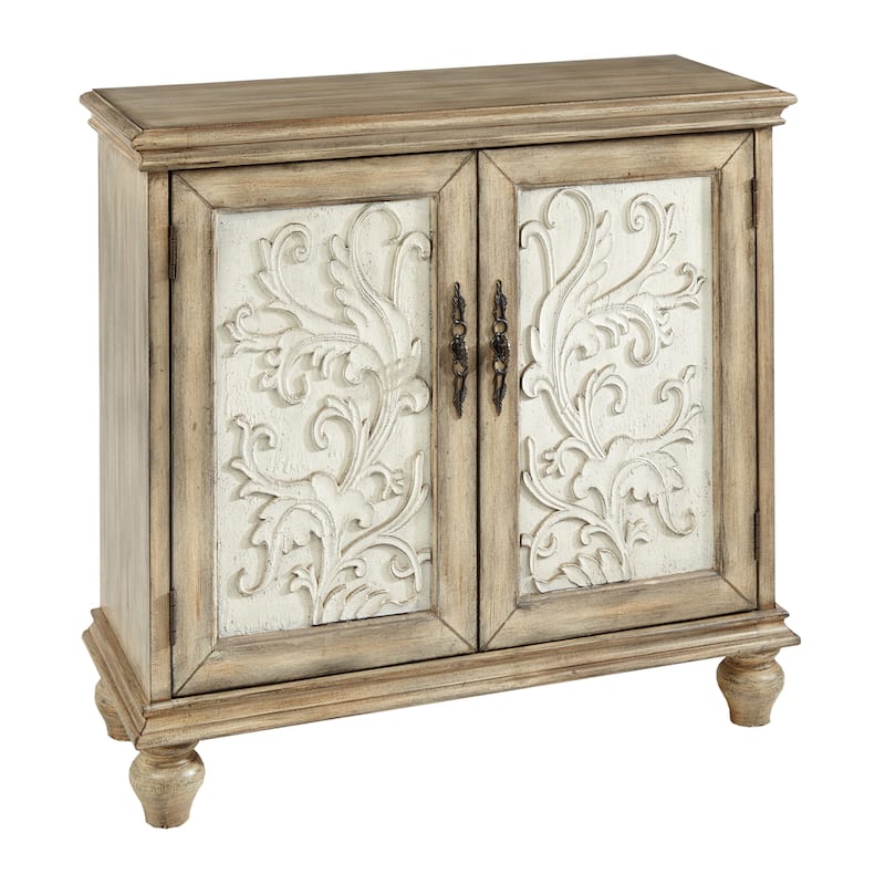 Madison Park Wyatt 2-door carved wood storage cabinet