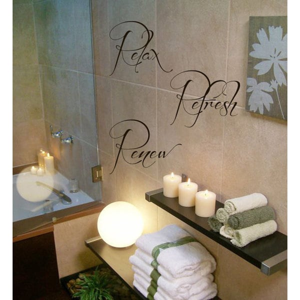 Relax Refresh Renew Wall Decals Bath Home Decor Vinyl Art