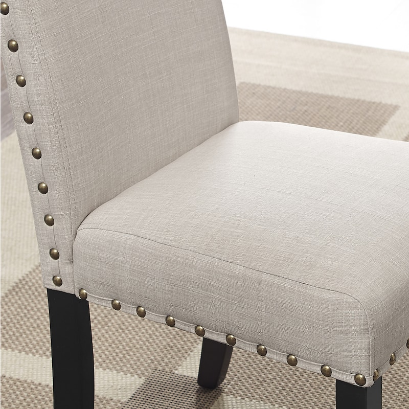 Roundhill Furniture Biony Espresso Wood 5-piece Dining Set with Nailhead Trim