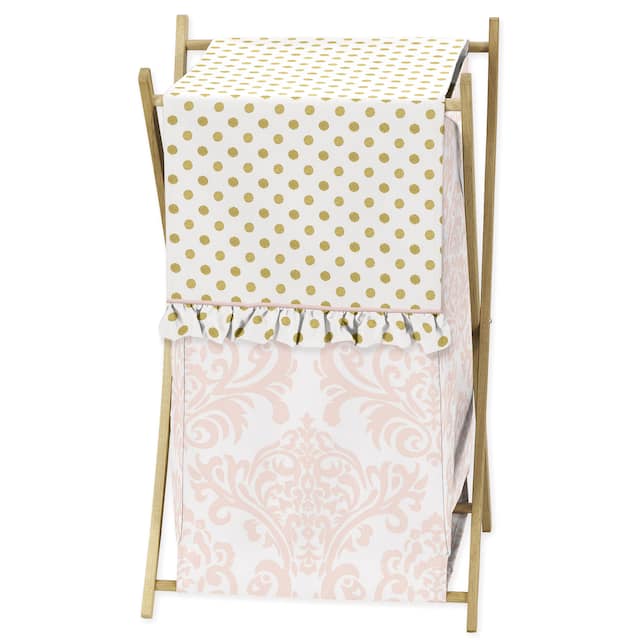 Sweet Jojo Designs Amelia Collection Wood and Fabric Laundry Hamper