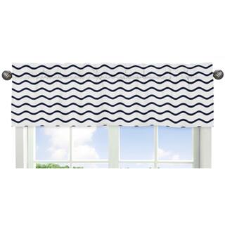 slide 1 of 1, Sweet Jojo Designs Whale Collection Chevron Multicolor Cotton Wave Print Window Valance