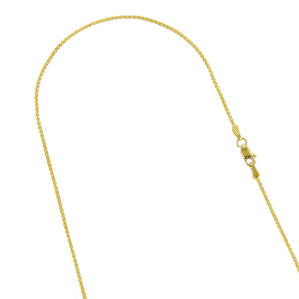 14k Gold 1.0mm Round Wheat Chain 10 Inches