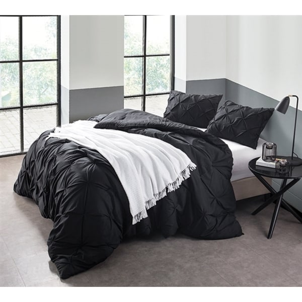 BYB Black Pin Tuck Comforter Set