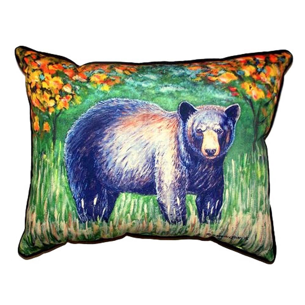 Shop Black Bear Small Indoor Outdoor Throw Pillow On Sale