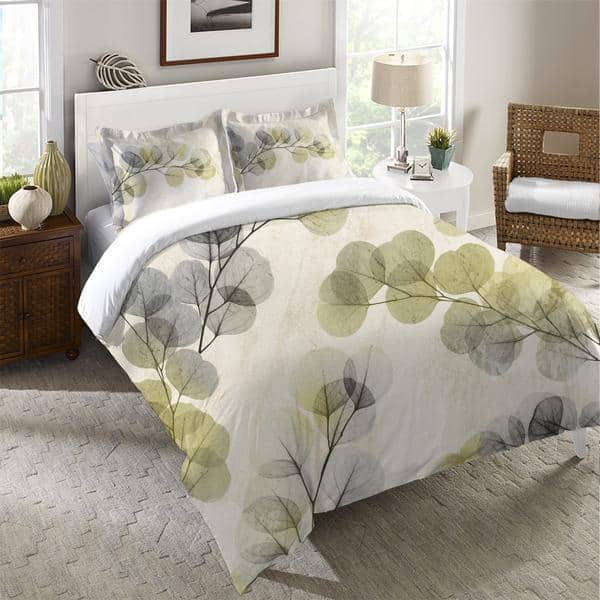 Laural Home Smoky Eucalyptus Fronds Duvet Cover - Green