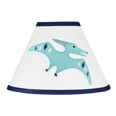 Sweet Jojo Designs Blue and Green Mod Dinosaur Collection Multicolor Fabric Lamp Shade