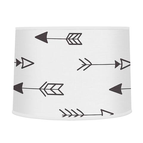 Sweet Jojo Designs Large Arrow Print Lamp Shade for the Black and White Fox Collection