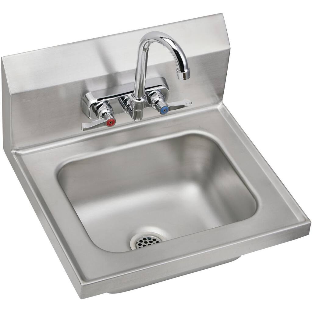 Elkay Stainless Steel 16-3/4" x 15-1/2" x 13", Single Bowl Wall Hung Handwash Sink Kit
