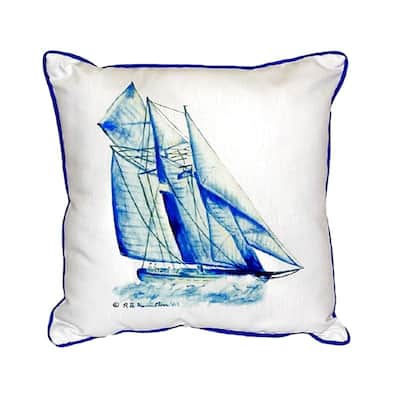 Blue Sailboat Small Indoor/ Outdoor Throw Pillow