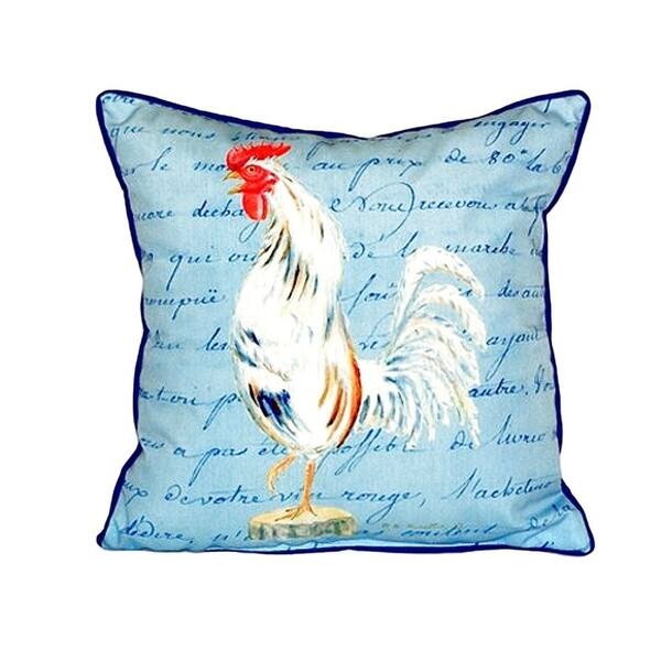 Shop White Rooster Script Small Indoor Outdoor Throw Pillow On