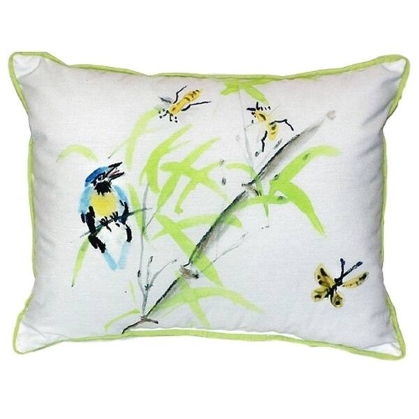 Birds and Bees II Small Indoor/ Outdoor Throw Pillow