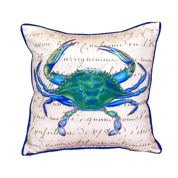 Male Blue Crab Beige Small Indoor Outdoor Throw Pillow Overstock 14605296