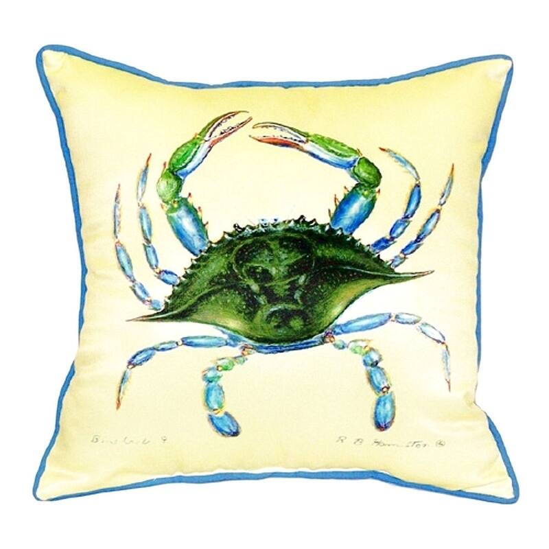 Blue Crab - Female Small Indoor/ Outdoor Throw Pillow