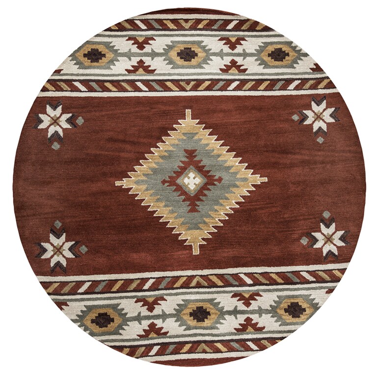 Shop Ryder Hand Tufted Rust Wool Round Area Rug 8 Round 8 X 8 Overstock 14605980