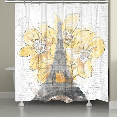 Laural Home Blooming Daffodils in Paris Shower Curtain