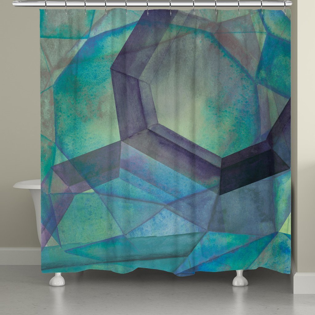 Shop Laural Home Geometric Gemstones Shower Curtain 71 X 74 On