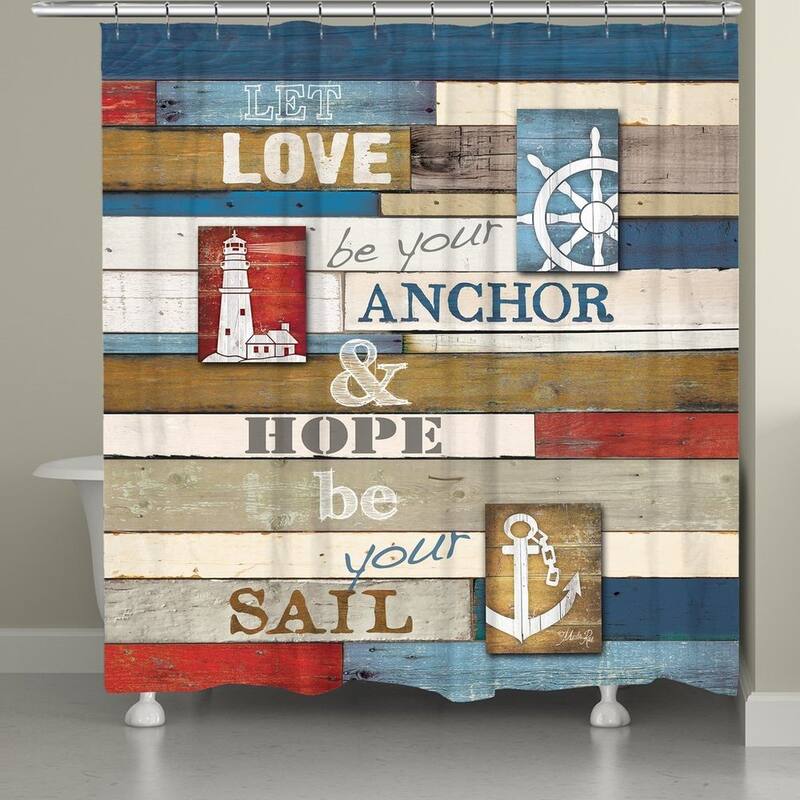 Laural Home Nautical Words Shower Curtain