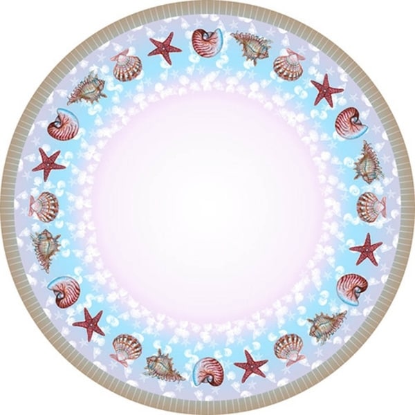 Betsy Drake Shells Round Tablecloth