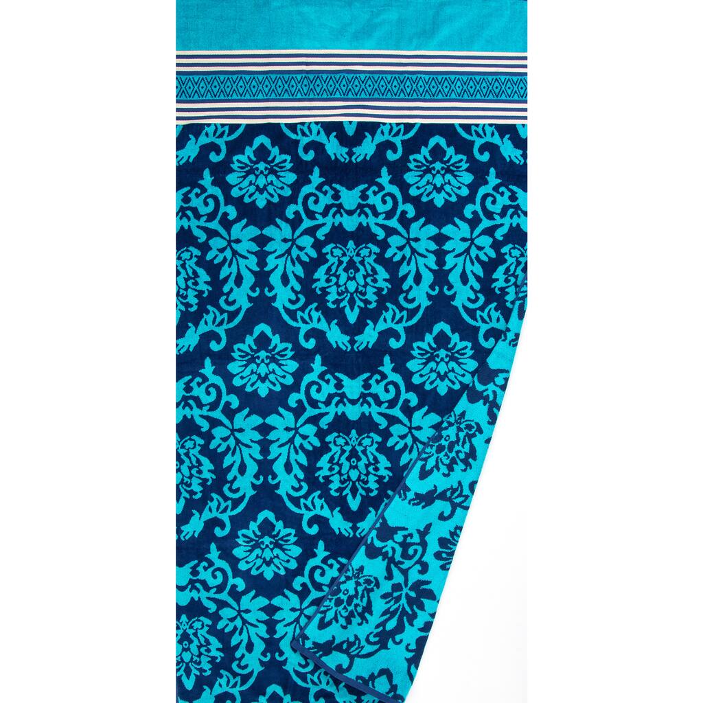 St.Tropez Sands Beach Towel Collection - Scroll Blue