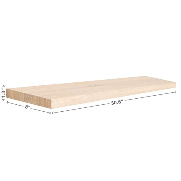 dimension image slide 0 of 4, Grenada Eco 30" Soft Grain Floating Wall Shelf by Way Basics LIFETIME GUARANTEE