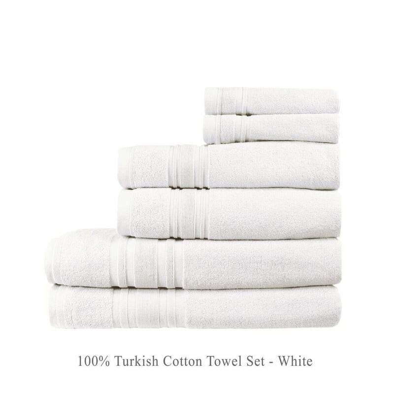 Luxury Hotel 6-Piece Turkish Cotton Towel Collection - Set of 6