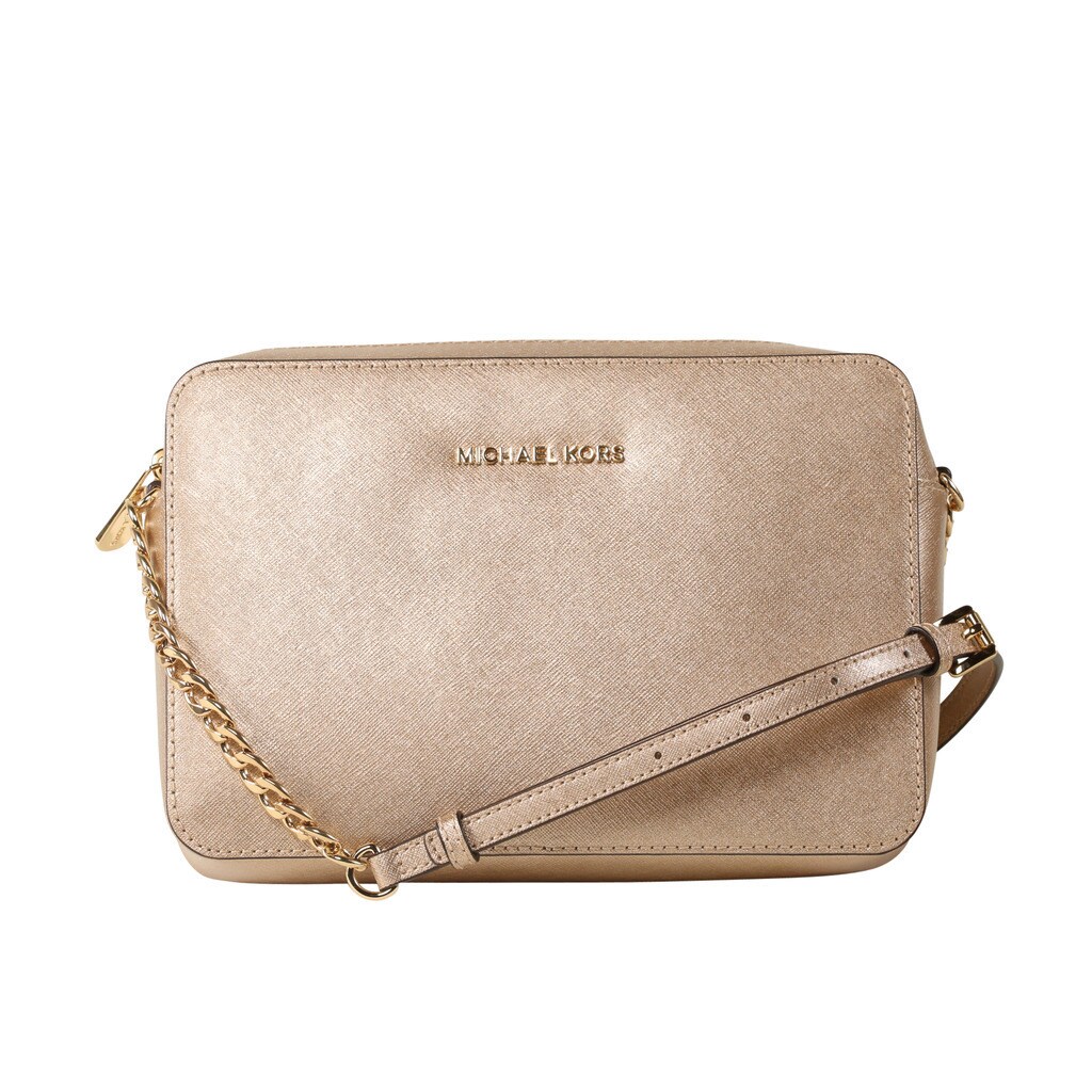 michael kors jet set crossbody pale gold