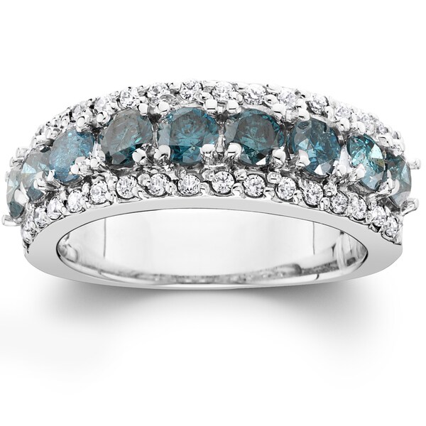 women's blue diamond ring