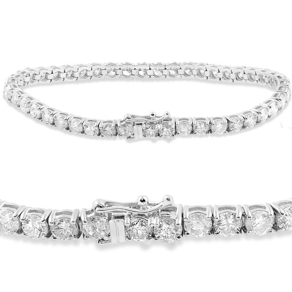 18k White Gold 9 1 2 Ct Tdw Diamond Tennis Bracelet On 18k White Gold 9 1 2 Ct Tdw Diamond Tennis Bracelet