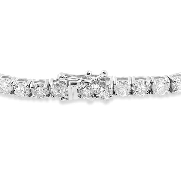 Carat Weight Varies By Size Available In 6-9 Inch Lengths AGS Certified 14 Karat White and Yellow Gold 9 Carat Diamond Tennis Bracelet