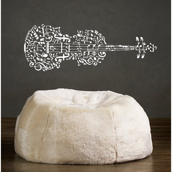 Shop Guitar Wall Decals Musical Notes Vinyl Sticker Art Mural Home