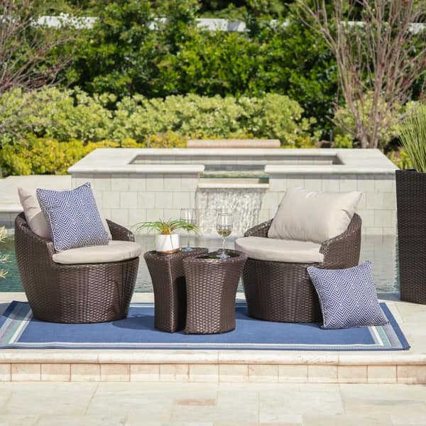 Shop Costa Rica Outdoor 4 Piece Wicker Bistro Chat Set With
