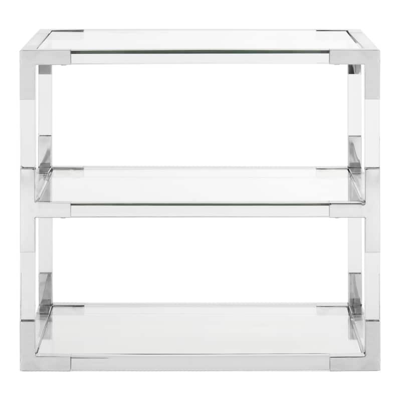 SAFAVIEH Couture High Line Collection Louisa Acrylic Silver End Table - 28" W x 20" L x 26" H
