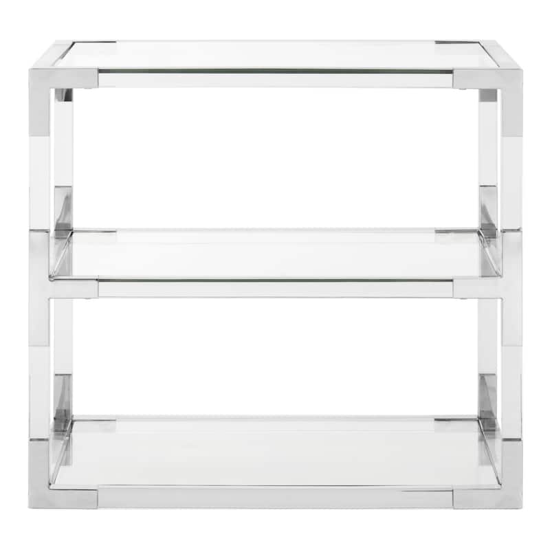 SAFAVIEH Couture High Line Collection Louisa Acrylic Silver End Table - 28" W x 20" L x 26" H