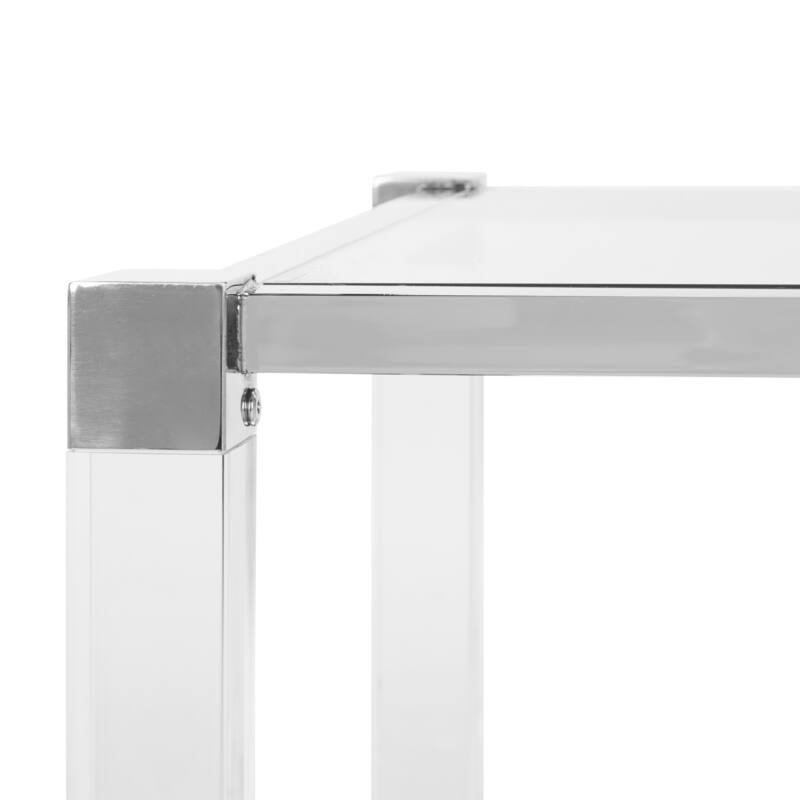 SAFAVIEH Couture High Line Collection Angie Acrylic Silver End Table - 24" W x 24" L x 22" H