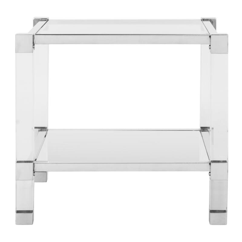 SAFAVIEH Couture High Line Collection Angie Acrylic Silver End Table - 24" W x 24" L x 22" H
