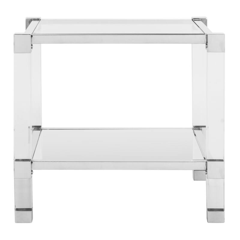 SAFAVIEH Couture High Line Collection Angie Acrylic Silver End Table - 24" W x 24" L x 22" H