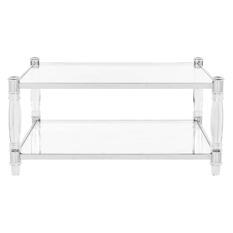 SAFAVIEH Couture High Line Collection Isabelle Acrylic Silver Coffee Table - 38.5" W x 38.5" L x 17.7" H